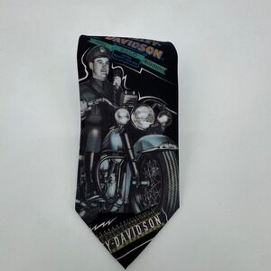 Vintage Harley Davidson Police Tie 1994 Ralph Marlin Black Motorcycle Tie